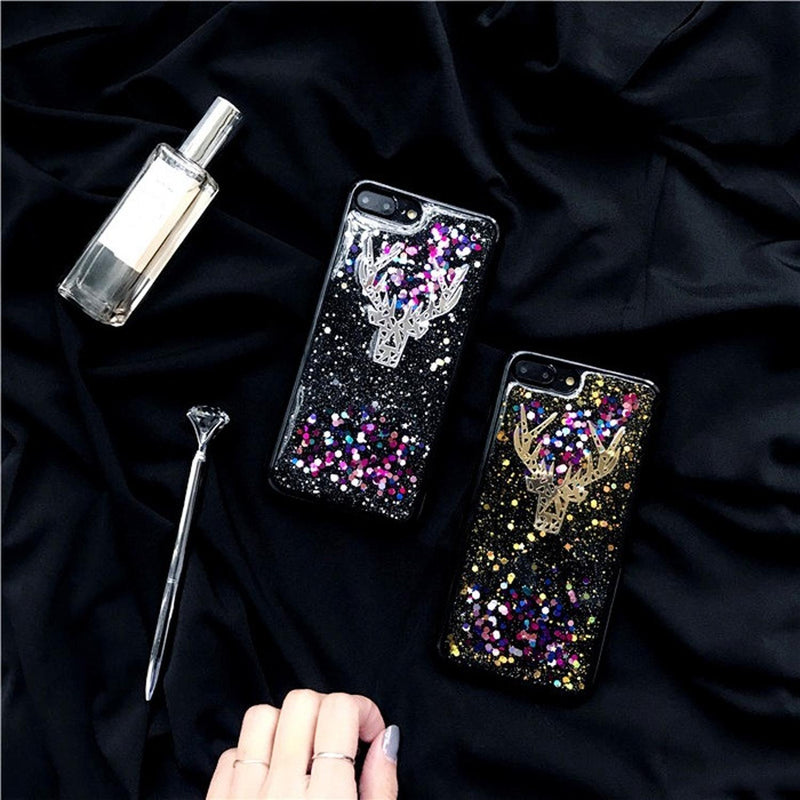 Funda para iPhone Alce Brillos Estrellas Galaxia Reno Foil