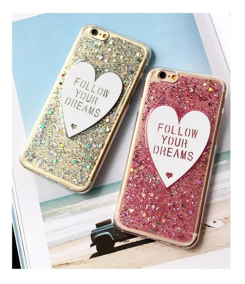 Funda Glitter Para iPhone Corazon Amor Dama Mujer Brillos 3d