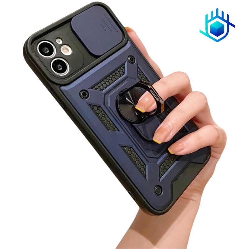 Funda para iPhone Robot V2.0 Anillo + mica Hidrogel Uso Rudo