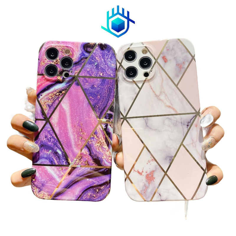 Funda Para iPhone Marmol + Mica Mujer Case Ligera Protector