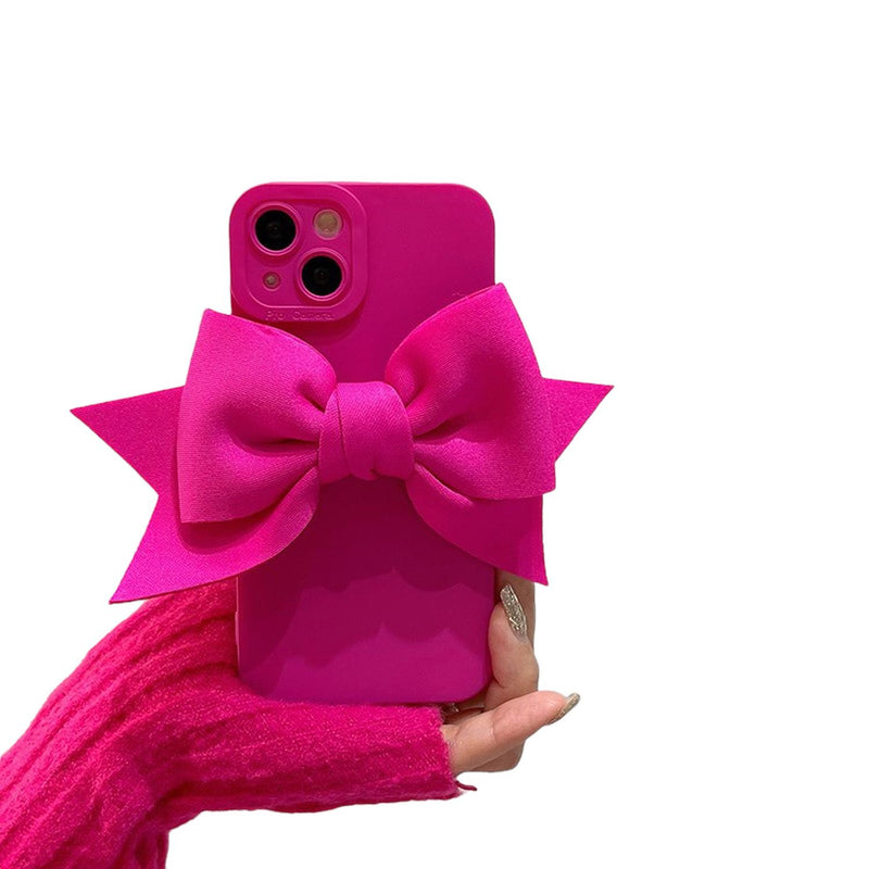 Funda de Goma con Moño para iPhone + Mica Protectora Mujer