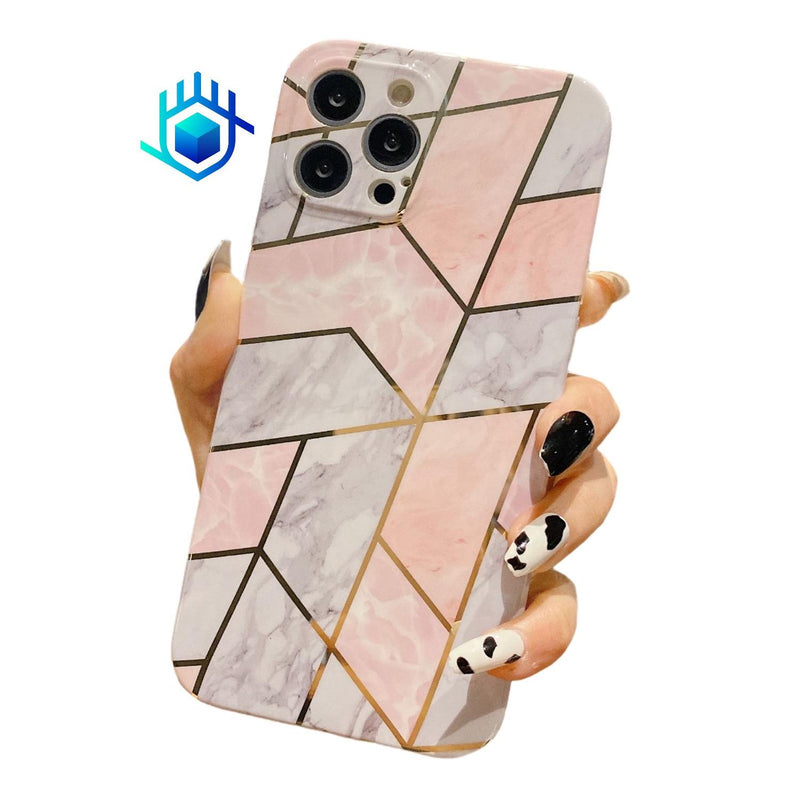 Funda Para iPhone Marmol + Mica Mujer Case Ligera Protector