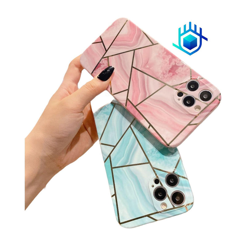 Funda Para iPhone Marmol + Mica Mujer Case Ligera Protector