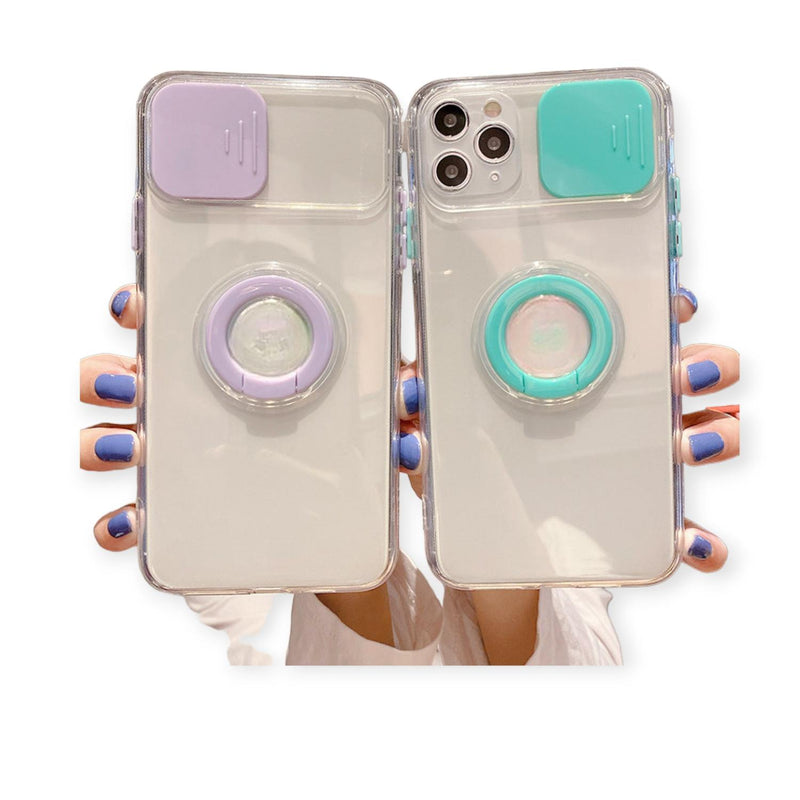 Funda Protectora de Camara con Anillo para iPhone 11 + Mica