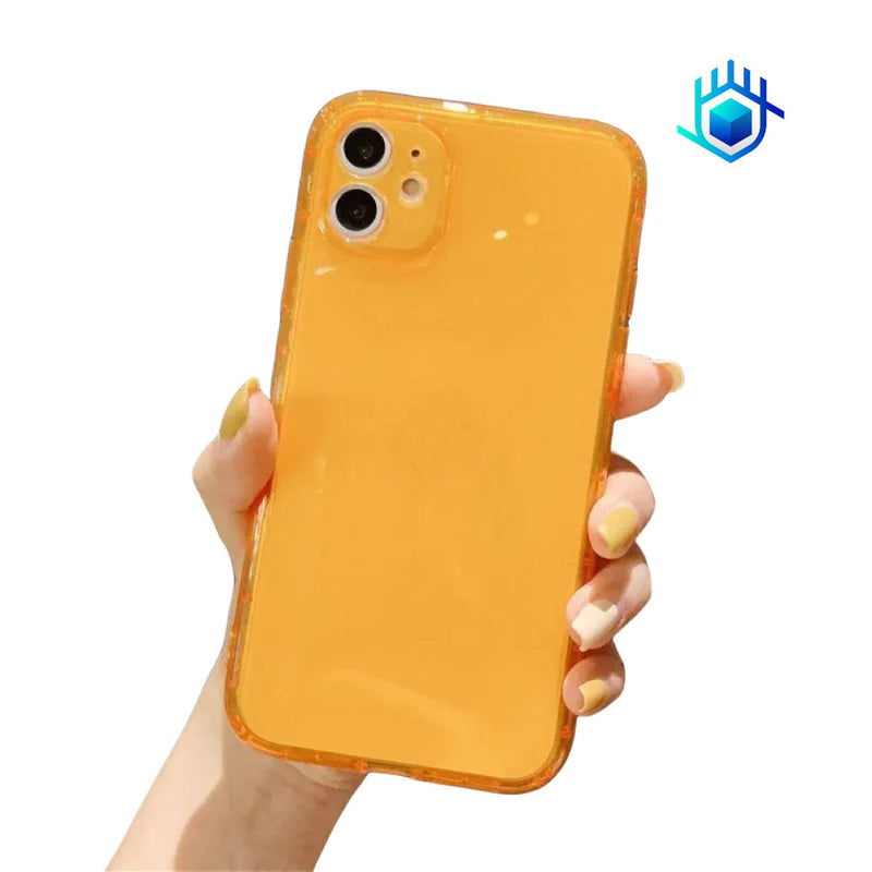 Funda Goma Neon para iPhone 14 + Mica Protector Hombre Mujer