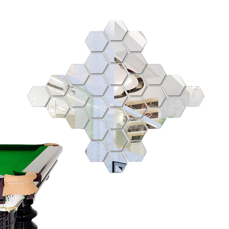 12pzs Acrilico Grande Decorativo Espejo Hexagonal Adhesivo