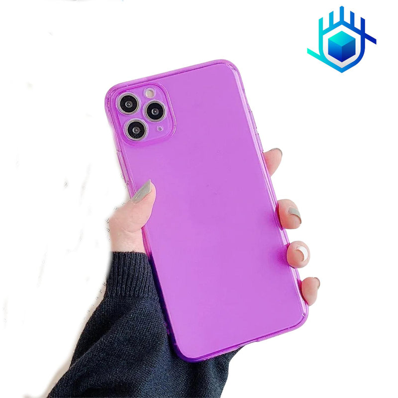 Funda Goma Neon para iPhone 14 Pro + Mica Case Hombre Mujer