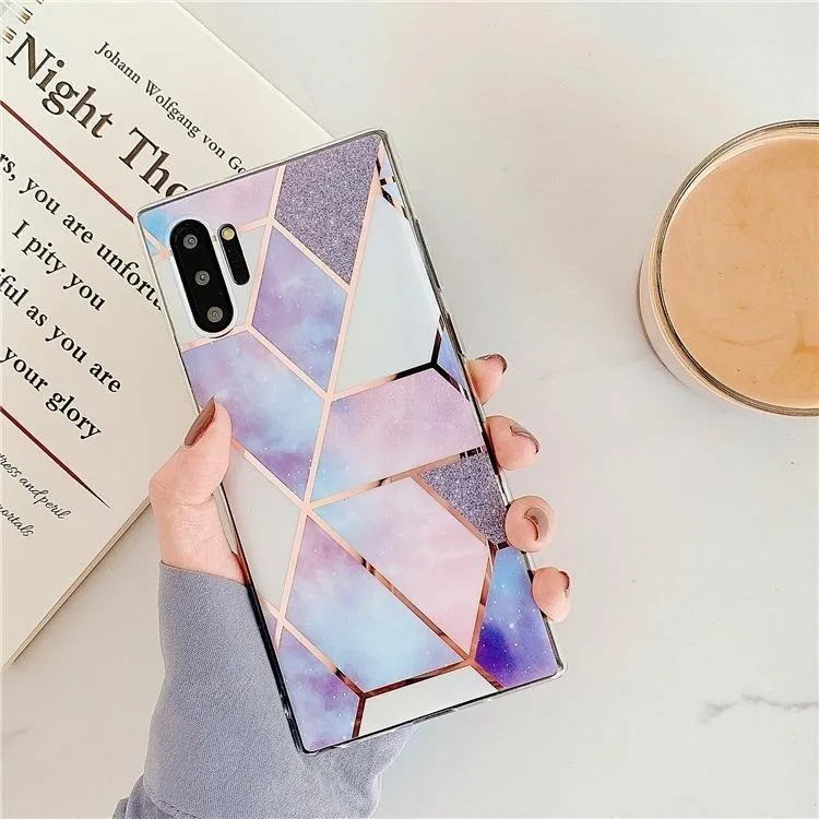 Funda Geometria Compatible Con Huawei Marmol Mujer Protector