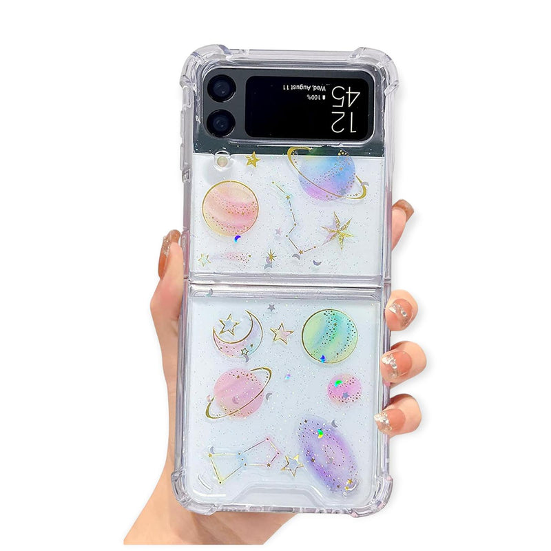 Funda para Galaxy ZFlip + Mica Universo Estrellas Mujer Dama