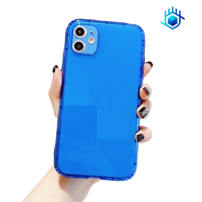 Funda Goma Neon para iPhone 14 Plus + Mica Case Hombre Mujer