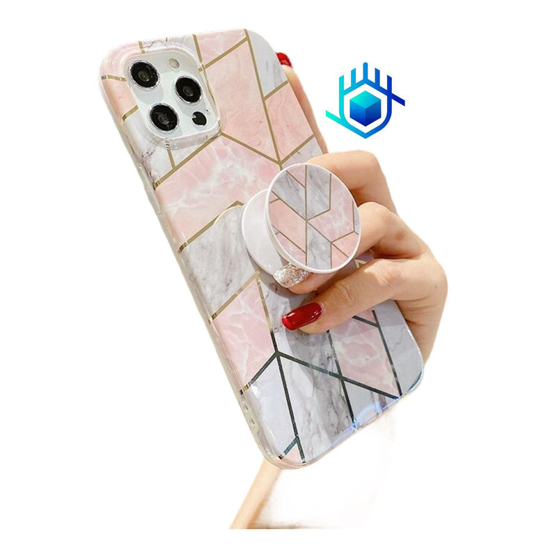 Funda Para iPhone Marmol + Mica Mujer Case Ligera Protector