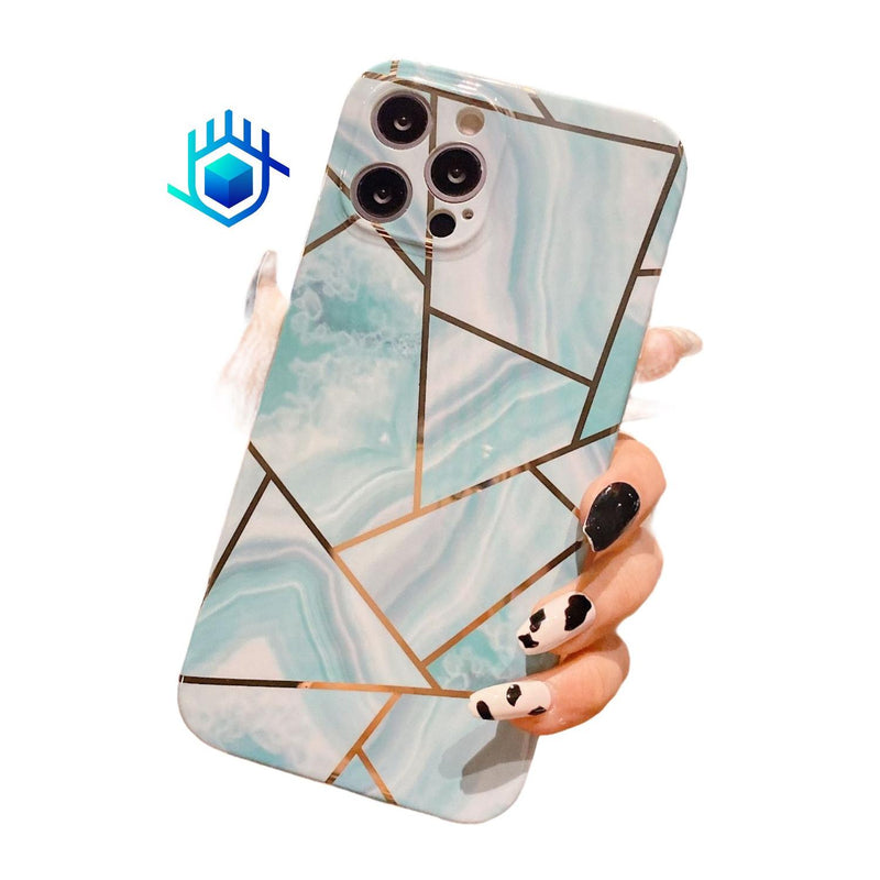 Funda Para iPhone Marmol + Mica Mujer Case Ligera Protector