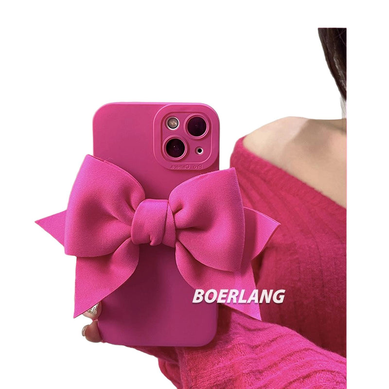 Funda de Goma con Moño para iPhone + Mica Protectora Mujer