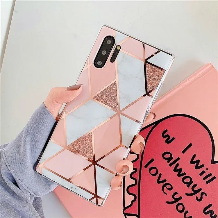 Funda Geometria Compatible Con Huawei Marmol Mujer Protector