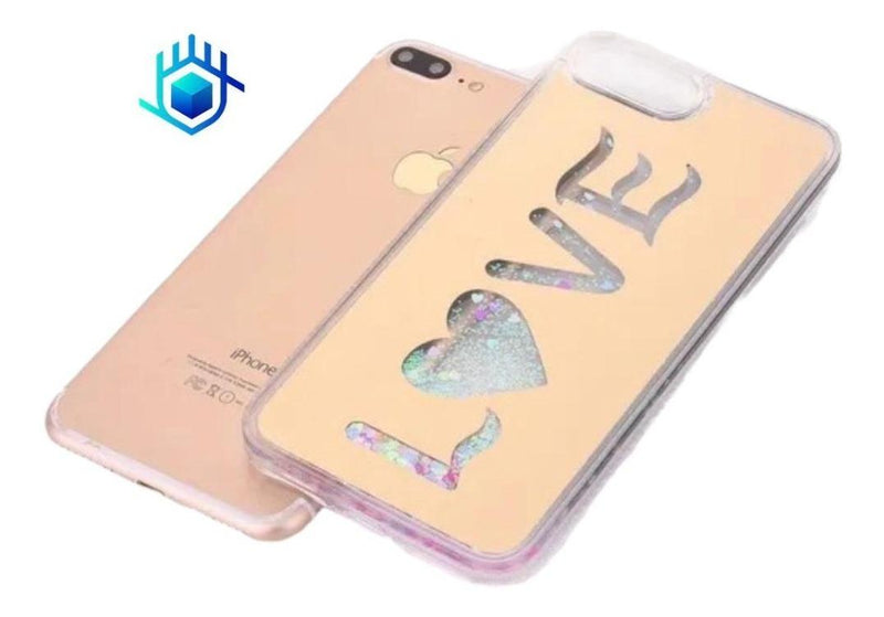 Funda iPhone Dream Love Espejo Liquido Mujer Dama Piedras 3d