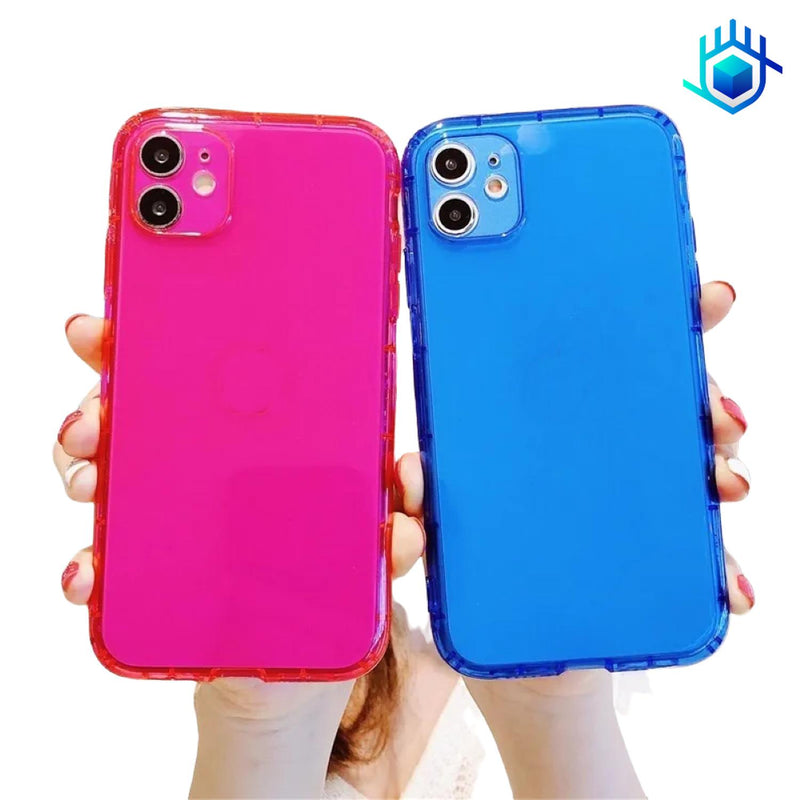 Funda Goma Neon para iPhone 14 Pro Max + Mica Hombre Mujer