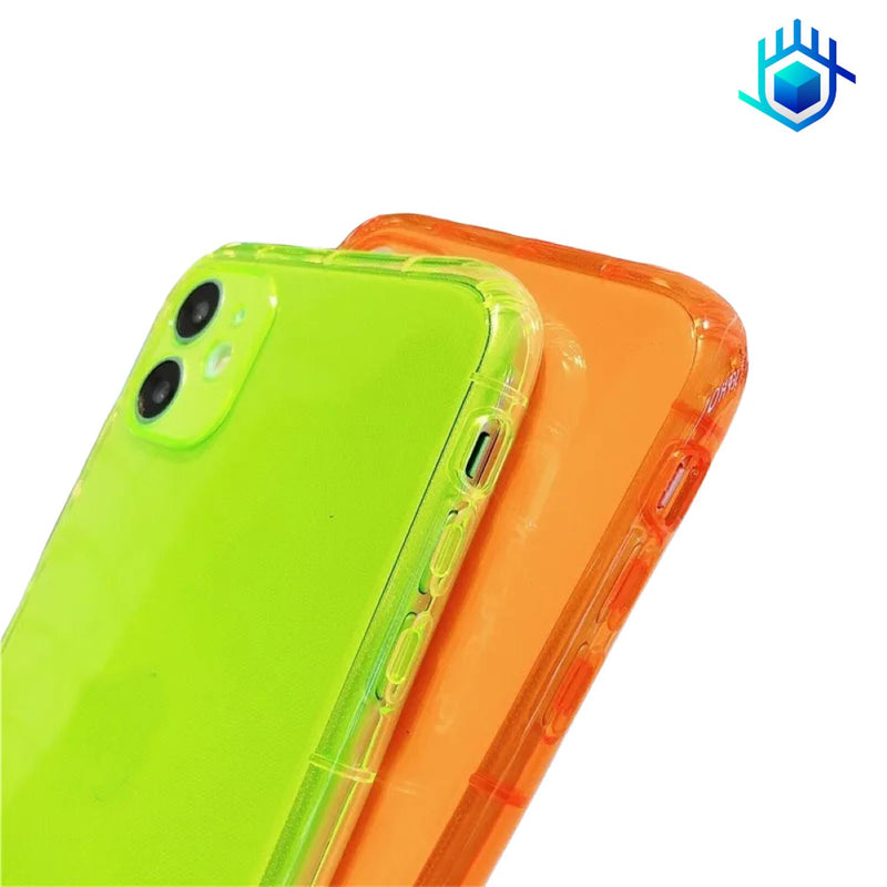 Funda Goma Neon para iPhone 14 Pro Max + Mica Hombre Mujer