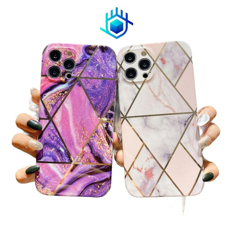 Funda Para iPhone Marmol + Mica Mujer Case Ligera Protector