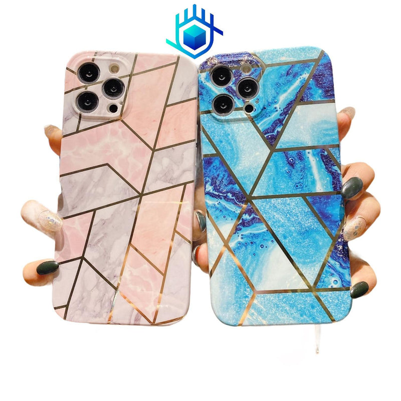 Funda Para iPhone Marmol + Mica Mujer Case Ligera Protector