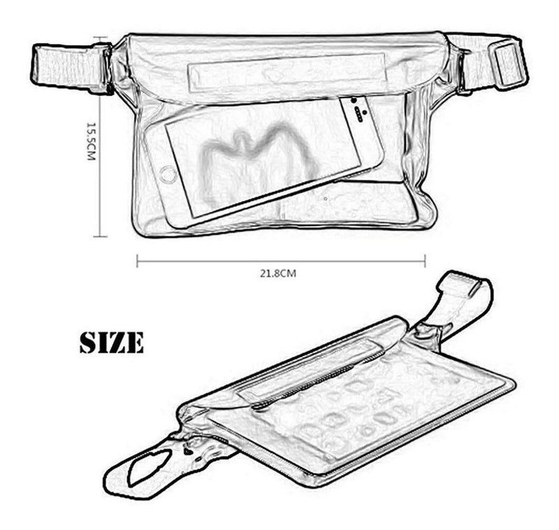 Lote De 10 Bolsas Cangurera Contra Agua Con Correa Case Prueba Sumergible Funda Triple Sellado De Se