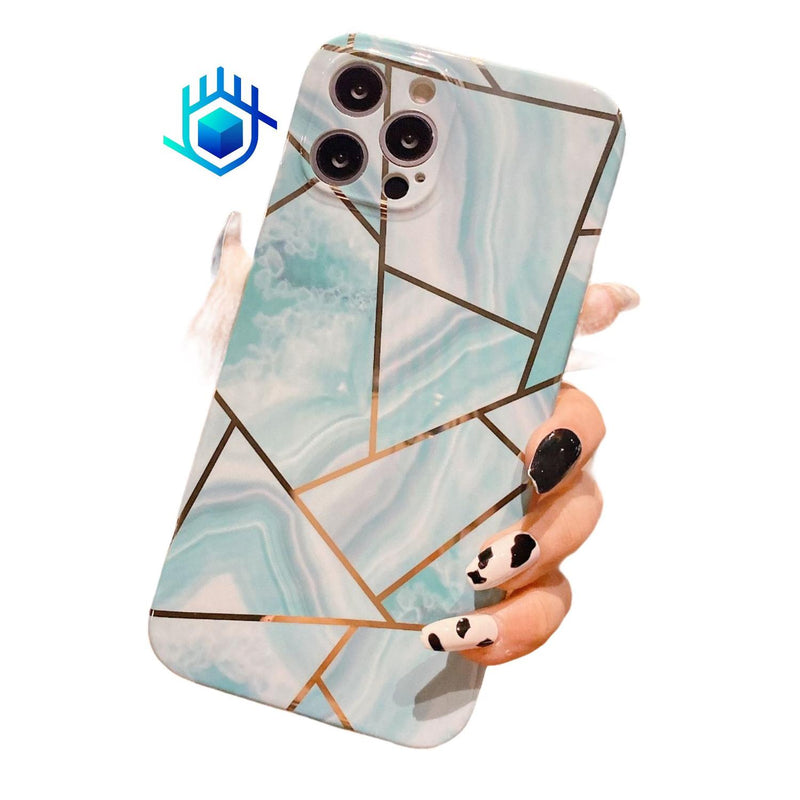 Funda Para iPhone Marmol + Mica Mujer Case Ligera Protector