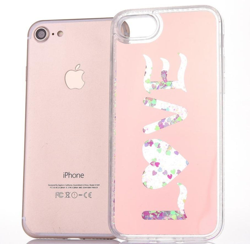 Funda iPhone Dream Love Espejo Liquido Mujer Dama Piedras 3d