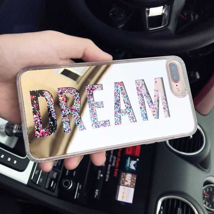 Funda iPhone Dream Love Espejo Liquido Mujer Dama Piedras 3d