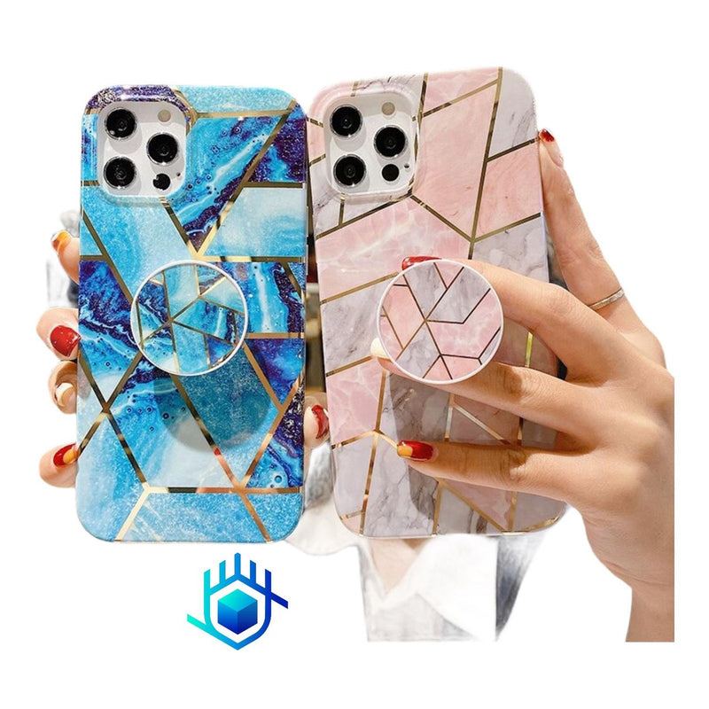 Funda Para iPhone Marmol + Mica Mujer Case Ligera Protector